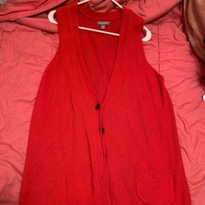 Long red vest